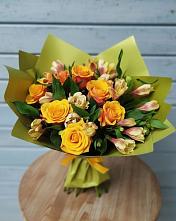 Букет цветов из:  Альстромерии и Розы #REPLACE_PRED# Новом Маяке