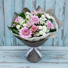 Букет цветов из:  Герберы, Альстромерии и Хризантемы в Новом Маяке