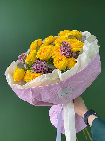 Букет Кустовые желтые розы в Новом Маяке