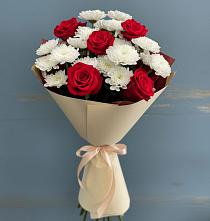 Букет цветов из:  Розы и Хризантемы #REPLACE_PRED# Новом Маяке