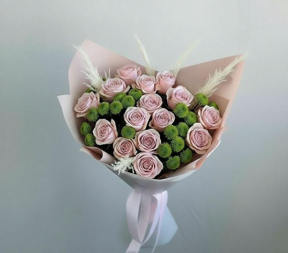 Букет цветов из: Розы и Хризантемы в Новом Маяке