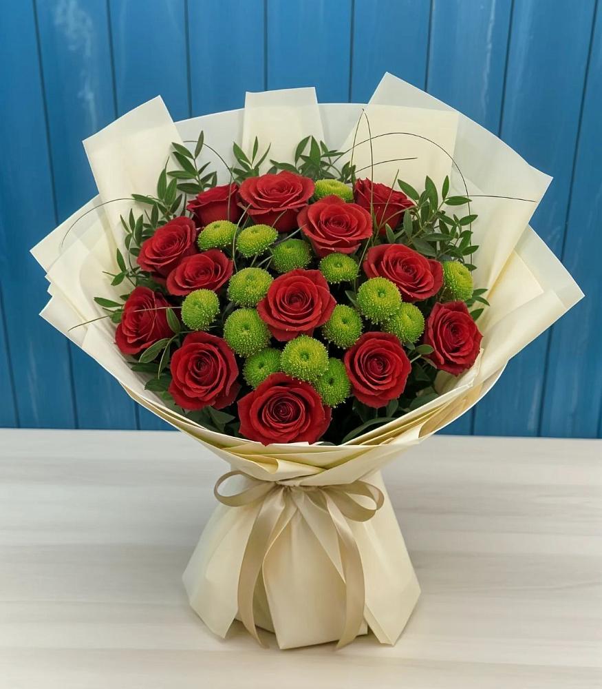 Букет цветов из: Розы и Хризантемы в Новом Маяке