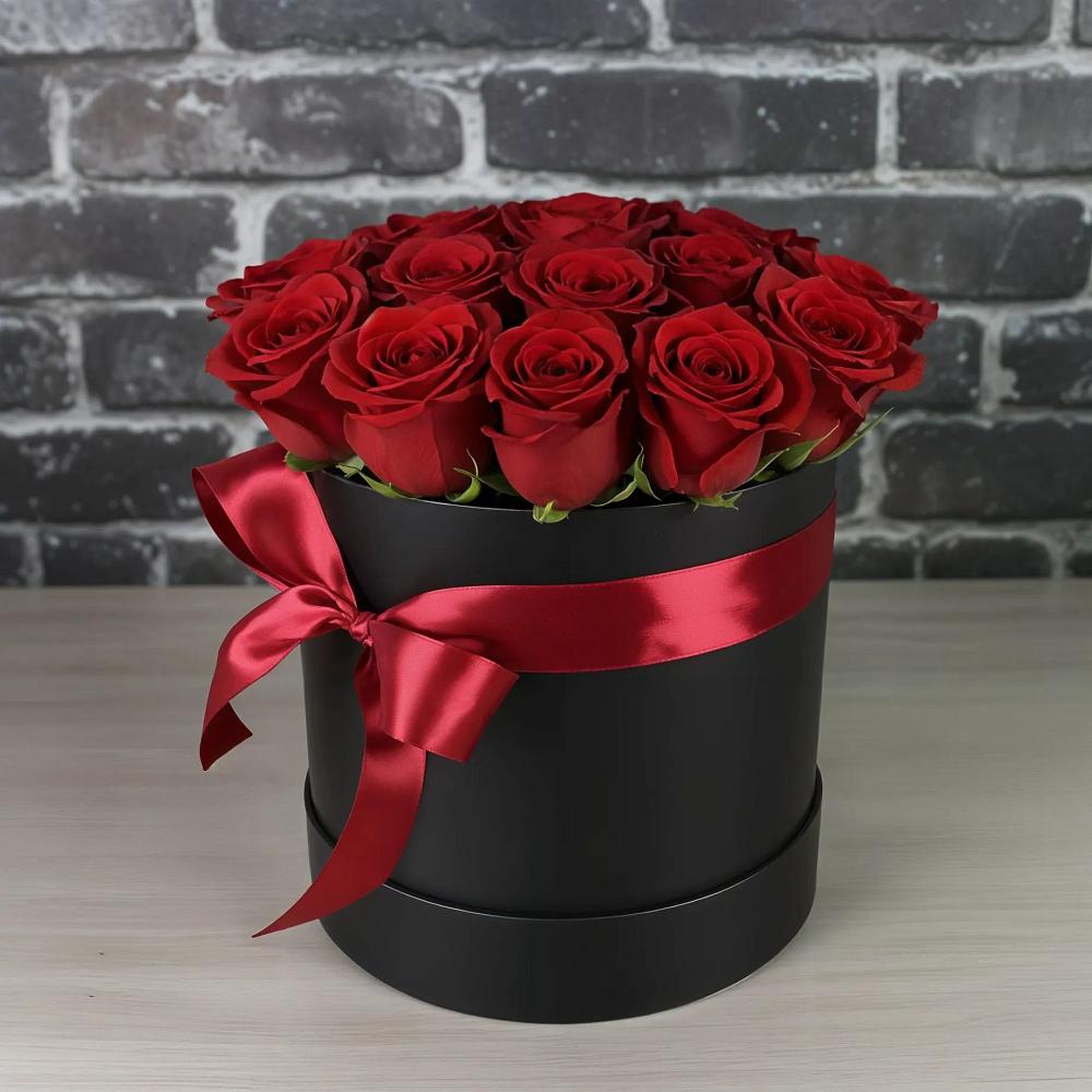 Цветочная композиция из Розы в шляпной коробке в Новом Маяке